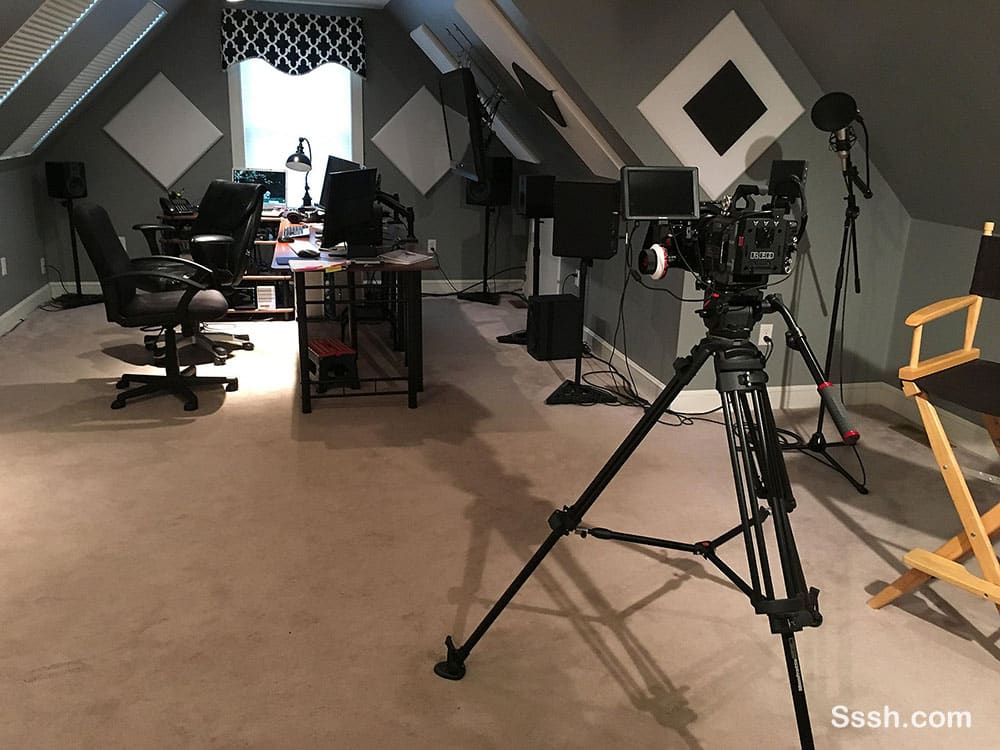 BTS Sssh.com's editing studio and RED Cinema camera